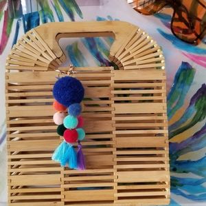 New Medium Slender Square Wooden Purse